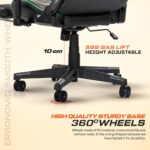 DROGO Wrath Pro Ergonomic Gaming Chair, Video Game Chair with 3D Armrest, Footrest & Adjustable Computer Chair/Home & Office Chair with PU Leather, Head & Lumbar Pillow with Recline (Black/Green) - Image 8