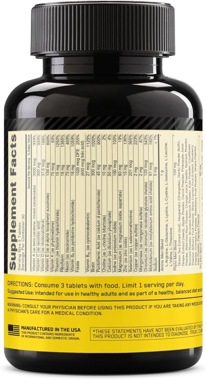 Optimum Nutrition (ON) Opti-Men, Vitamin C, Zinc and Vitamin D, E, B12 for Immune Support Mens Daily Multivitamin Supplement - 90 Count - Image 8