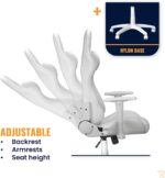Ranqer Felix Gaming Chair – Ergonomic Office Chair with Armrests, Adjustable Backrest and Cushions, Metal Support and Stable Nylon Base, Set-up Gaming and Productivity – White - Image 6