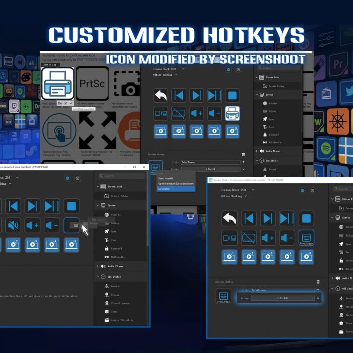 Bewinner LCD Custom Keyboard for - Studio Controller with 15 Macro Keys, Software Macro Keyboard Actions in Apps Support Hotkey for YouTube, Twitch, OBS - Image 4