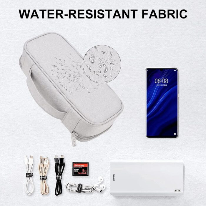 Portable Electronic Accessories Bag Organizer, Travel Gadgets Storage Case Cable Organizer Bag Compatible for Charger USB Cables SD Memory Cards Earphone Flash Hard Drive Phone Power Bank, M - Image 2
