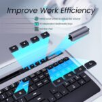 Wireless Keyboard and Mouse Combo, 2.4G Ergonomic Computer Keyboard and Mouse Set, Full Size Cordless USB Keyboard and Mouse Phone Holder for Mac, Laptop and Computer (No Bluetooth Connection)(Black) - Image 3