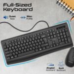 Promate Wired Keyboard and Mouse Combo, Ergonomic Slim Full-Size Quiet Keyboard, 2400 DPI Ambidextrous Mouse, Spill-Resistance, Media Keys, Plug and Play for iMac, MacBook Pro, Dell, Combo-CM4 - EN/AR - Image 3