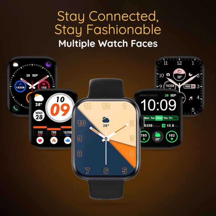 Smart watch for Men, Women - Jet Black | Pebble Blaze 2.05 Infinite Amoled Display Fitness Tracker, BT Calling, Zen Mode, Multi Sport Modes | Heart Rate Monitor, Step Pedometer, Voice Assistant - Image 6