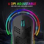 FELICON Gaming Keyboard and Mouse Combo,88 Keys Compact Rainbow Backlit Mechanical Feel Keyboard,RGB Backlit 6400 DPI Lightweight Gaming Mouse with Honeycomb Shell for Windows PC Gamers (Black) - Image 6