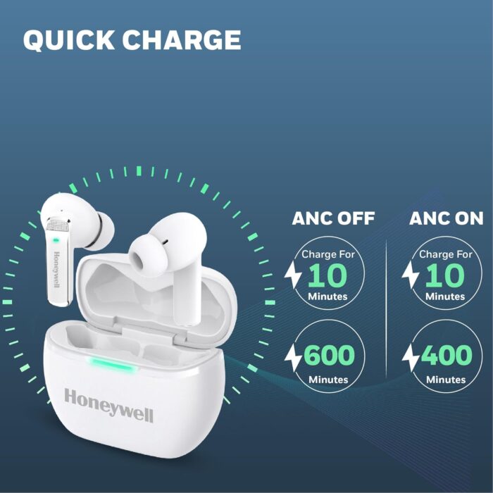 Honeywell Newly Launched Trueno U5100, in-Ear Wireless Hybrid ANC TWS Earbuds, with 33 dB ANC, Low Latency Mode, 6 mics, Bluetooth V5.2, 62 Hours of Playtime, 2 Years Manufaturer Warranty - Image 10
