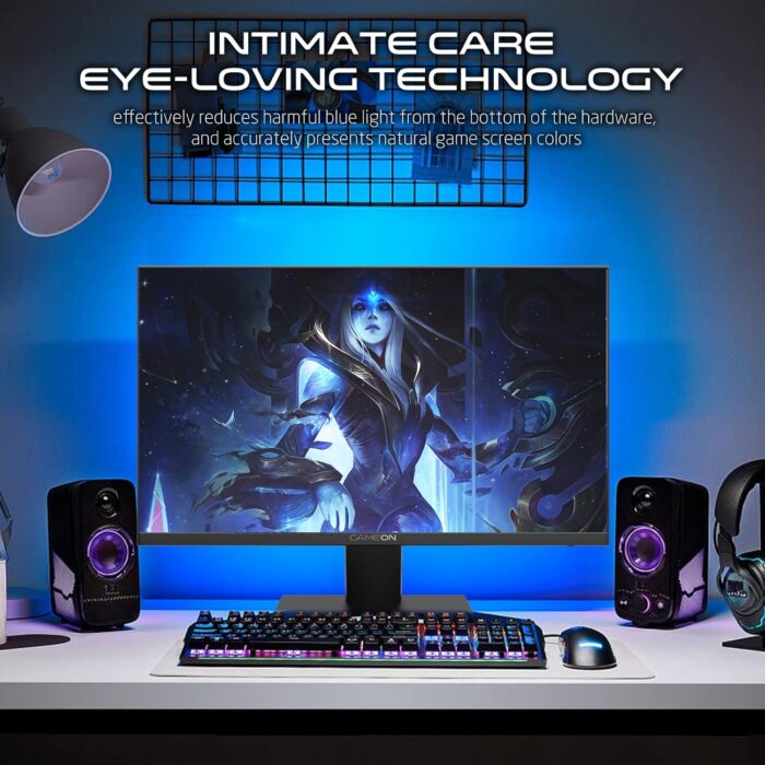 GAMEON 24 inch monitor, Full HD 1920x1080p HDMI and VGA with Ergonomic Tilt, Eye Care Technology with Blue Light Filter and Anti-Glare, Adaptive-Sync and Built-in-speakers - Image 4
