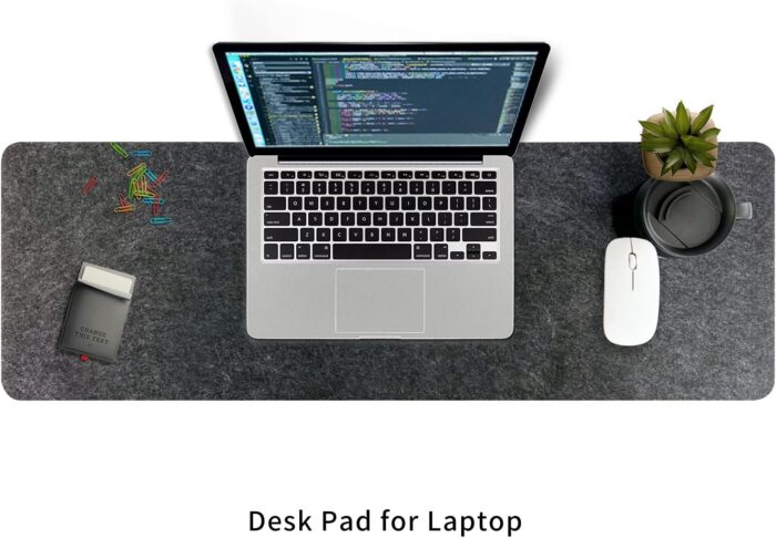 DAWNTREES Large Felt Desk Pad | Computer Mat for Desk(36x12Inches)|Desk Mat for Keyboard and Mouse|Dark Grey - Image 9