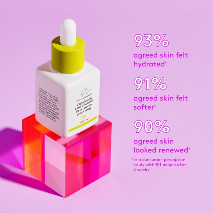 Drunk Elephant Virgin Marula Luxury Facial Oil - Gluten-Free and Vegan Anti-Aging Skin Care and Face Moisturizer (30 ml/1 Fl Oz) - Image 4