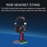 BIGTHREE RGB Headphone Stand, Gaming Headset Holder with 2 USB Charger, Cool Gaming Accessories Headset Stand, LED Headset Holder for PC Gamer Headphone Accessories - Image 7