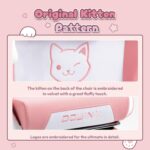 Dowinx Cute Gaming Chair with Cat Ears and Doll, Ergonomic Computer Chair for Girls with Footrest and Massage Lumbar Support, Comfortable Reclining Office Chair, 131.5 kg Load Capacity - Image 4