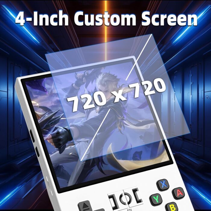 R36MAX Retro Handheld Game Console, 4.0 Inch IPS Screen, 64GB Memory, Portable Arcade Video Gaming Console Gift for Adults, Light White - Image 6