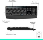 Logitech MK345 Wireless Keyboard and Mouse Combo, Full-Sized Keyboard with Palm Rest, Right-Handed Mouse, 2.4 GHz Wireless USB Receiver, Compatible with PC, laptop, Arabic Layout - Black - Image 7