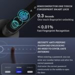 KASTWAVE Fingerprint Door Lock keyless Entry Door Lock with USB Charging and keypad biometric Door Lock Smart Door Handle Lock Suitable for bedrooms Offices and Other Private Spaces(Black) - Image 3