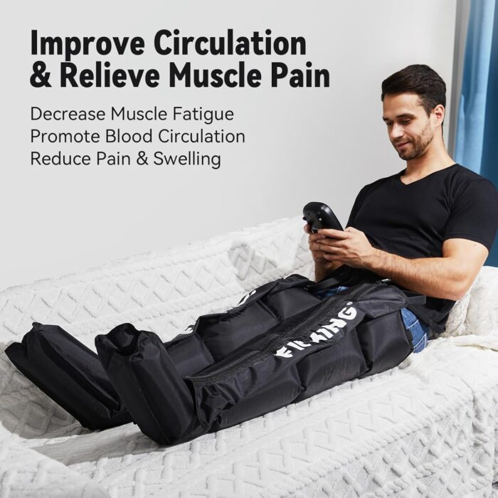 FIT KING Air Compression Recovery System, Full Leg & Foot Compression Massage Boots for Blood Circulation and Fast Recovery, Enhance Sports Performance (Medium) - Image 3