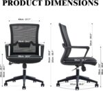VOFFOV Office Chair for Home Desk Chair with Lumbar Support, 360° Swivel, Silent Rolling Wheels, Breathable Mesh Fabric, and Easy Assembly – Computer Chair Ideal for Home, Office - Image 3