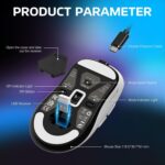 ATTACK SHARK X3 Lightweight Wireless Gaming Mouse with Triple Mode 2.4G/USB-C Wired/Bluetooth, 26K DPI, PAW3395 Optical Sensor, GM8.0 Kailh Switch, 5 Programmable Buttons for PC/Win/Mac - Image 8