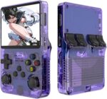 R36s Retro Handheld Game Console,3.5-in 640*480 IPS OCA HD MIPI Screen, 3200mAh OpenSource Linux System RK3326 and 1500 Games, Built-in 64GB TF Card Portable Video Gaming Console (Purple)