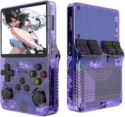 R36s Retro Handheld Game Console,3.5-in 640*480 IPS OCA HD MIPI Screen, 3200mAh OpenSource Linux System RK3326 and 1500 Games, Built-in 64GB TF Card Portable Video Gaming Console (Purple) R36s Retro Handheld Game Console,3.5-in 640*480 IPS OCA HD MIPI Screen, 3200mAh OpenSource Linux System RK3326 and 1500 Games, Built-in 64GB TF Card Portable Video Gaming Console (Purple)