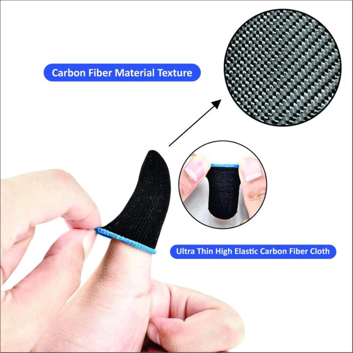 GENDA PUBG Mobile Phone Finger Sleeves for Gaming | Anti-Sweat Breathable Finger Sleeve Gloves for Gaming | Thumb Sleeves Mobile Gaming | Gamer Gloves | Pack of 10 (Blue) - Image 3