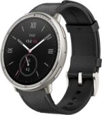 Active 2 premium version Smart Watch 44mm, 10 Day Battery, Fitness Tracker, Sleep Monitor, GPS Maps, 160+ Sport Modes,Water Resistant, Black Leather Premium Strap, With 2 straps leather & normal.
