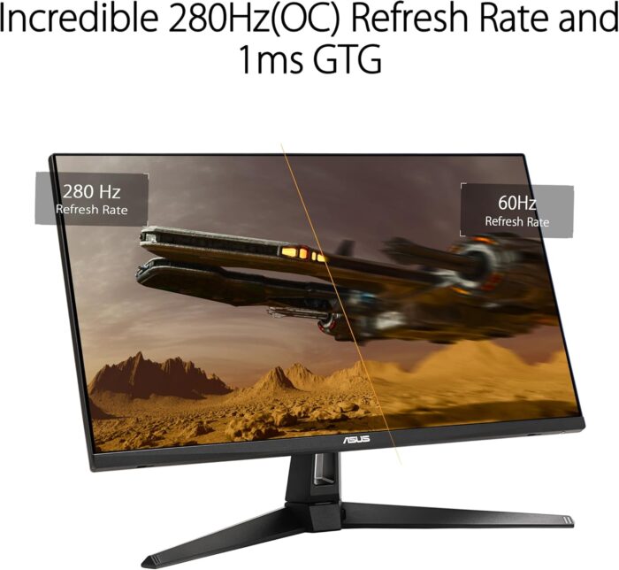 ASUS TUF Gaming VG279QM1A Gaming Monitor – 27-inch, Full HD(1920x1080), 280Hz(OC), Fast IPS, ELMB Sync, 1ms (GTG), Freesync Premium™, G-Sync compatible, Variable Overdrive, 100% sRGB, HDR - Image 3