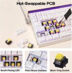 EPOMAKER Aula Hero84 HE Wired Hall Effect Keyboard with RGB Lightbox, 0.01mm Adjustable Actuation, 8KHz Polling, 0.125ms Latency, Snap Key, SOCD, Magnetic Gaming Keyboard (White Topographic) - Image 7