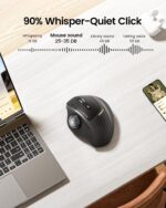 ProtoArc Wireless Trackball Mouse, EM01 NL Ergonomic Bluetooth Rollerball Thumb Rechargeable Computer Laptop Mouse, Adjustable Angle & 3 Device Connection for PC, Mac, Windows-Gray Ball - Image 7