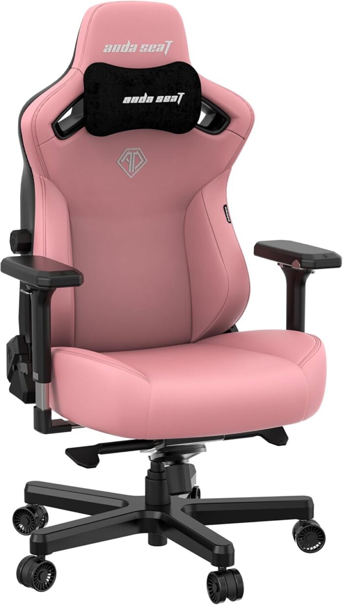 Anda Seat Kaiser 3 Gaming Chair for Adults – XL Reclining Video Game Chairs, PVC leather Ergonomic Gaming Chair, Heavy Duty Neck & Back Lumbar Support – Luxury Pink Computer Chairs for Home & Work