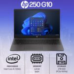 HP 250 G10 Business Laptop 15.6" FHD Display, Intel Core i5-1334U (Beats AMD Ryzen 5 7530U) 64GB RAM, 2TB PCIe SSD for Home, Student, Webcam, Numeric Keypad, Windows 11 Pro - Image 3