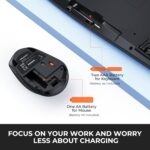 MEETION Wireless Keyboard and Mouse, 2.4G & Bluetooth Keyboard Mouse Combo, Full Size Keyboard with Wrist Rest, Swing Wheel Silent Optical Mouse, USB-A Reciver, for Windows/Mac/Computer/Laptop, Black - Image 4