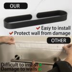 TocTen Hand Towel Bar/Towel Ring, No Drilling Stick on Wall Holder, SUS 304 Stainless Steel Rod, Strong Self Adhesive Hanger/Rack for Bathroom Kitchen, Matte Black - Image 3
