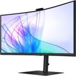 SAMSUNG 34” ViewFinity S65VC Series Ultrawide QHD Curved Monitor, Built-in FHD Camera, HDR10, 100Hz, 350 nit, USB- C, Adjustable Stand, Intelligent Eye Care, LS34C650VANXGO, Black - Image 13