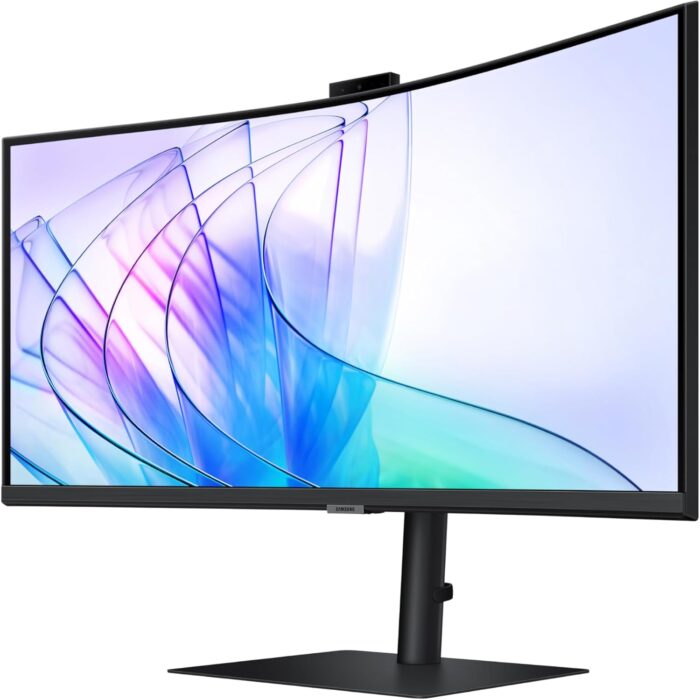 SAMSUNG 34” ViewFinity S65VC Series Ultrawide QHD Curved Monitor, Built-in FHD Camera, HDR10, 100Hz, 350 nit, USB- C, Adjustable Stand, Intelligent Eye Care, LS34C650VANXGO, Black - Image 13