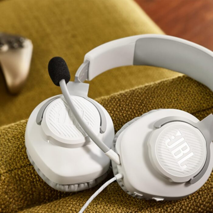 Jbl Quantum 100 Wired Over-Ear Gaming Headset With A Detachable Voice-Focus Boom Mic, Quantumsound Signature, Lightweight Headband, Memory Foam Ear Cushion, Pc And Gaming Console Compatible - White - Image 5