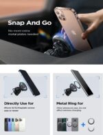 LISEN Fits MagSafe Car Mount, Vent Dashboard Car Phone Holder Magnetic Hands-Free MagSafe Accessories Mobile Phone Holder For iPhone 16 Pro Max Plus 15/14/13/12 - Image 5