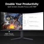KOORUI 34-inch Curved Ultrawide WQHD 3440×1440 Gaming Monitor, 165Hz 1000R- PIP/PBP, 1ms(MPRT), HDR400, DCI-P3 95%, FreeSync Premium, 1 x DP 1.4 & 2 x HDMI 2.0, Tilt Height Swivel Adjustment, 34E6UC - Image 4