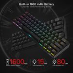Redragon K530 Pro Draconic 60% Wireless RGB Mechanical Keyboard, Bluetooth/2.4Ghz/Wired 3-Mode 61 Keys Compact Gaming Keyboard w/100% Hot-Swap Socket, Free-Mod Plate Mounted PCB & Tactile Brown Switch - Image 7