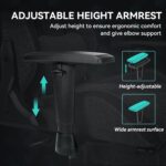 Efomao Ergonomic Gaming Chair with Footrest, Dark Grey Technical Fabric Computer Chair, Adjustable Height Office Seat with Headrest, Lumbar Support, 360° Swivel Video Gaming - Image 7