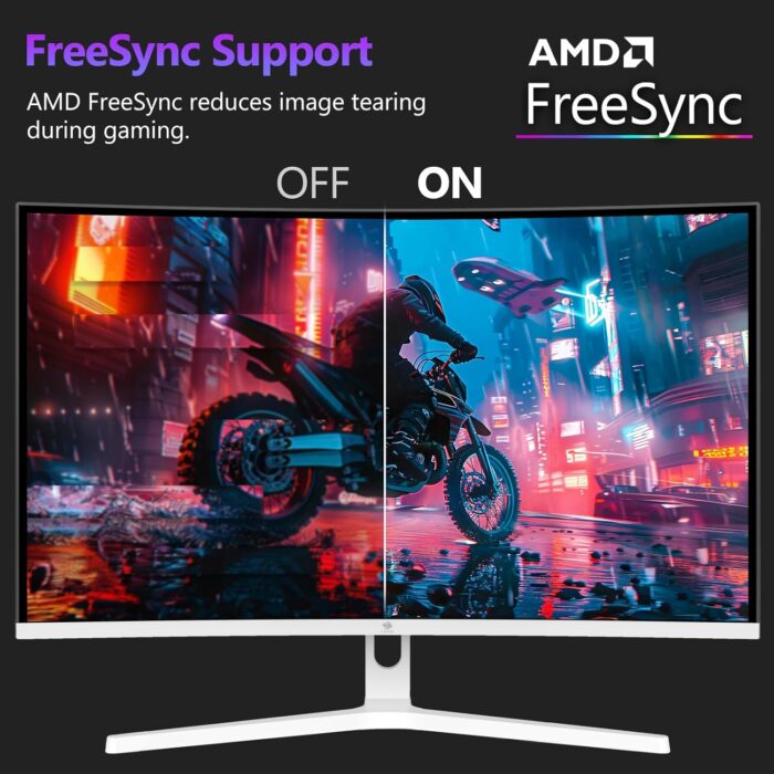 Z-EDGE 27-inch Curved Gaming Monitor - 16:9 Full HD 1920x1080, 300Hz Refresh Rate, 1ms Response Time, Frameless LED Display, AMD FreeSync Premium - DisplayPort & HDMI Ports UG27H White - Image 5