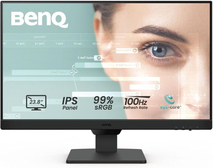 BenQ GW2490 100Hz Gaming Computer Monitor 24″ FHD 1920x1080p | IPS | Eye-Care Tech | Low Blue Light | Anti-Glare | Adaptive Brightness | Built-in Speakers | DisplayPort | HDMI x 2