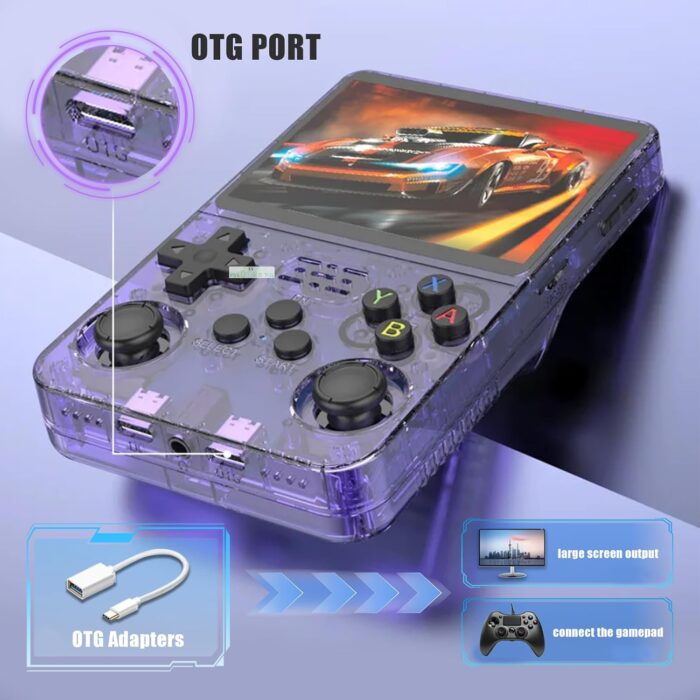 KINMRIS R36S 128G 18000+ Games Retro Handheld Game Console, Retro Console Linux System 3.5 Inch IPS Screen Portable Pocket Video Player - Image 6