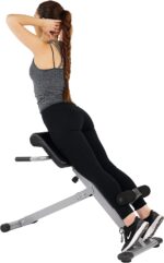 Sunny Health & Fitness Foldable Hyperextension Roman Chair W/Back Extension, Home Gym Sit Up Bench for Glute & Ab Workouts, Optional Adjustment Incline & Multi-Function Heavy-Duty Exercise Equipment