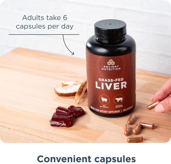 Organ Supplements by Ancient Nutrition, Grass-Fed and Wild Organ Complex Capsules, Beef & Lamb Liver, Supports Healthy Blood, Gut, and Liver, 180 Ct - Image 3