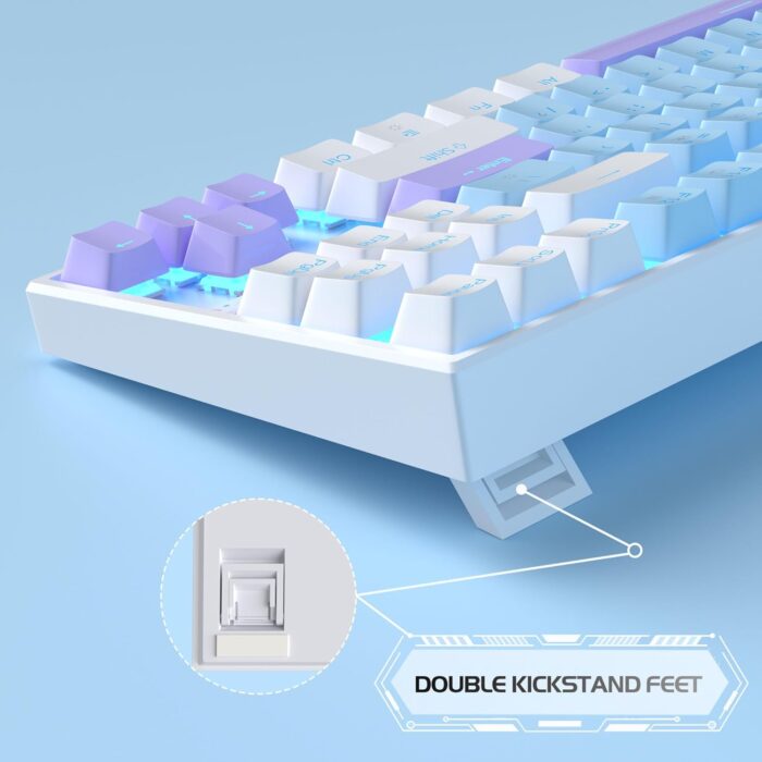 MageGee 75% Mechanical Gaming Keyboard with Blue Switch, LED Blue Backlit Keyboard, 87 Keys Compact TKL Wired Computer Keyboard for Windows Laptop PC Gamer - Blue Whie - Image 4