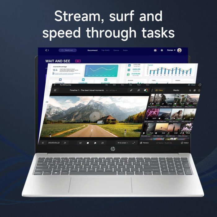 HP 15.6" HD Touchscreen Laptop, Intel Core i5-1235U, 32GB RAM, 2TB PCIe SSD, Webcam, HDMI, Numeric Keypad, Wi-Fi 6, Windows 11 Home, Silver, Bundle with Thunderobot ML101 Wireless Mouse - Image 3