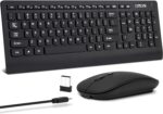 CHONCHOW Wireless Keyboard and Mouse Combo, 2.4GHz Portable Rechargeable Keyboard and Mouse,Ultra-Thin 3 Levels Mice for for Computer PC Laptop Desktop Windows Mac Notebook (Black,local)