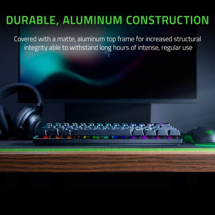 Razer Huntsman Mini Linear Optical Switches (Red) 60% Gaming Keyboard: Chroma RGB Lighting, Pbt Keycaps, Onboard Memory - Black - Image 6