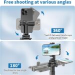 TONEOF 170cm Phone Camera Tripod Stand with Remote & Phone Holder, Tripod for Travel/Video Recording,Tall Smartphone Tripod Compatible with iPhone/Android//Webcamera - Image 3