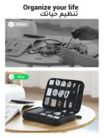 UGREEN Electronic Organizer, Double Layer Travel Gadget Bag compatible for USB Cable, SD Card, Hard Drive, Power Bank, Digital Camera, iPad Mini/Nintendo Swith Console/E-book or Tablet up to 7.9'' - Image 2